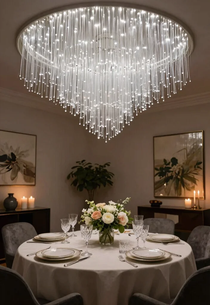 12 Fiber Optic Ceiling Ideas That Don't Need Electrician Fees - 5. Elegant Dining Room Ambiance 1