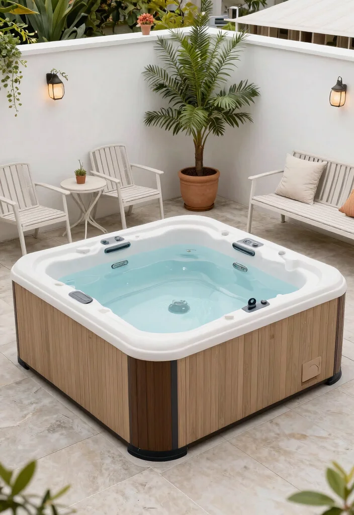12 Outdoor Sauna and Hot Tub Ideas for Small Backyards - 11. Portable Hot Tub Solutions 1