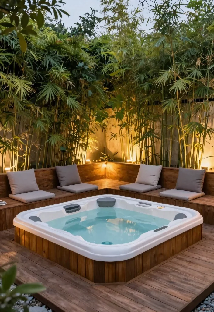 12 Outdoor Sauna and Hot Tub Ideas for Small Backyards - 2. Hot Tub Sunken into a Deck 1