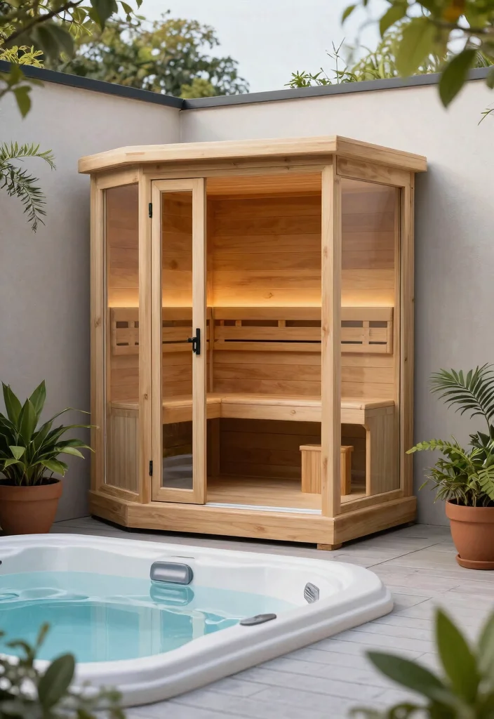 12 Outdoor Sauna and Hot Tub Ideas for Small Backyards - 3. Wall-Mounted Sauna for Vertical Spaces 1