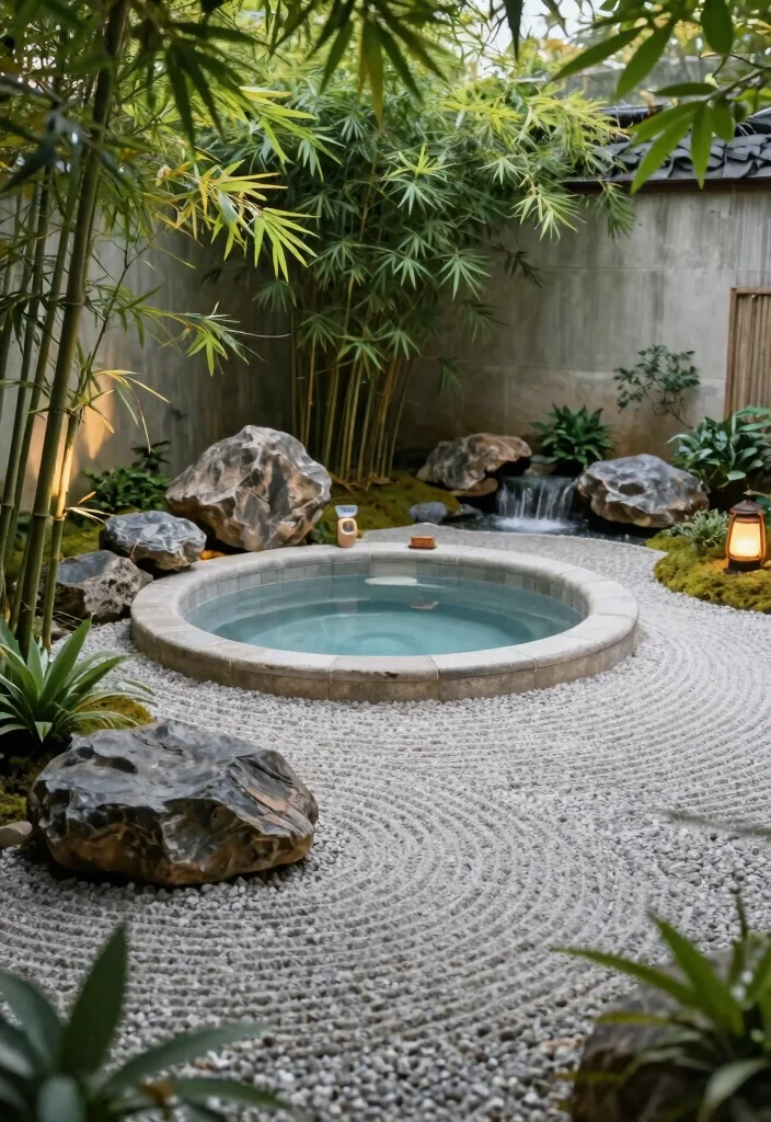 12 Outdoor Sauna and Hot Tub Ideas for Small Backyards - 5. Zen Garden with Outdoor Hot Tub 1