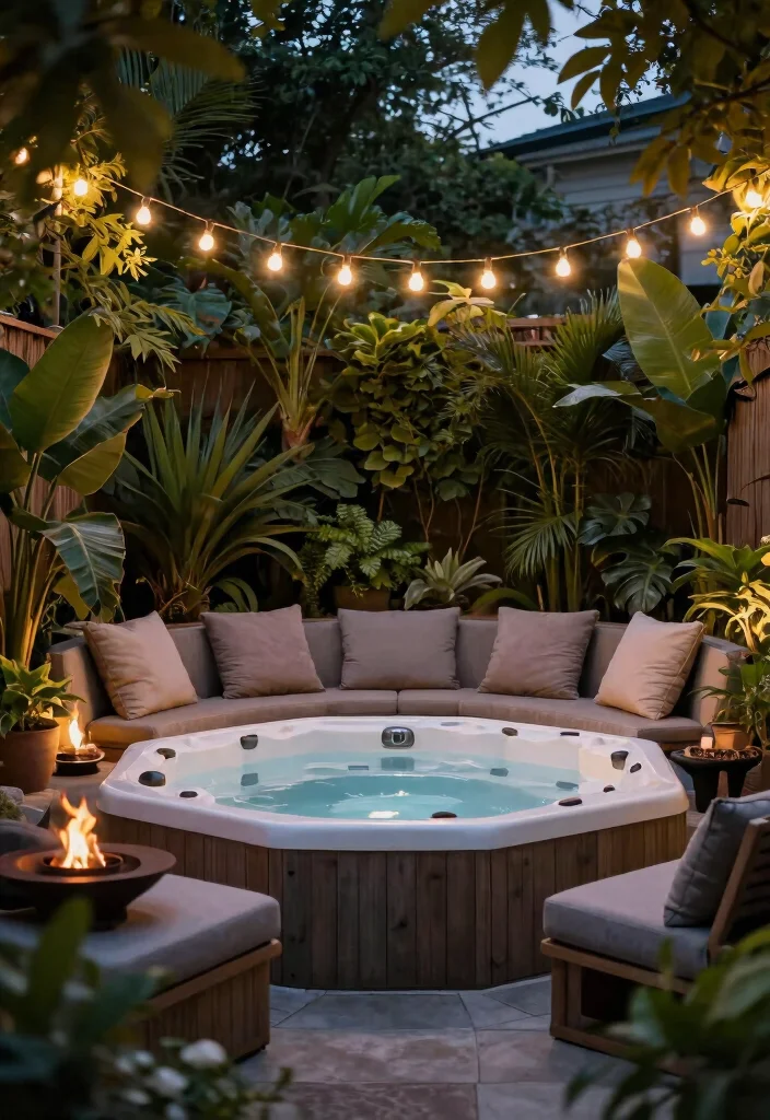 12 Outdoor Sauna and Hot Tub Ideas for Small Backyards - 6. Cozy Corner Spa Retreat 1