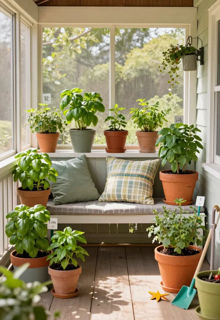 12 Small Screened In Porch Ideas That Maximize Tight Spaces - 10. Edible Plants and Herbs 1