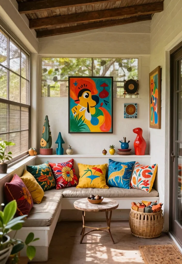12 Small Screened In Porch Ideas That Maximize Tight Spaces - 11. Artistic Touches 1