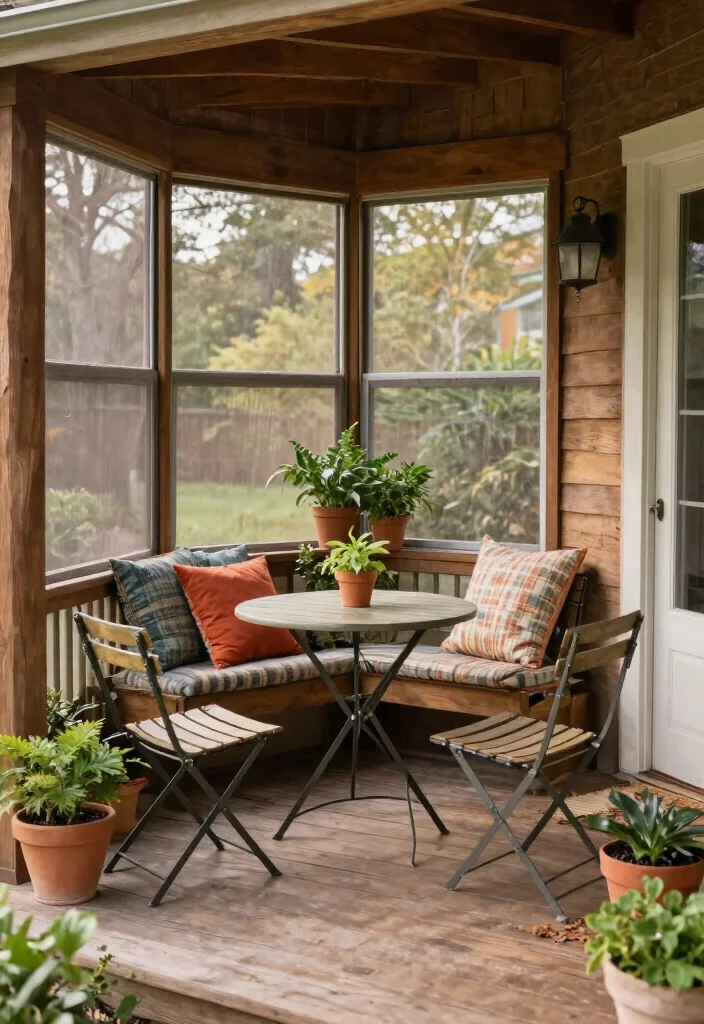 12 Small Screened In Porch Ideas That Maximize Tight Spaces - 3. Compact Furniture 1