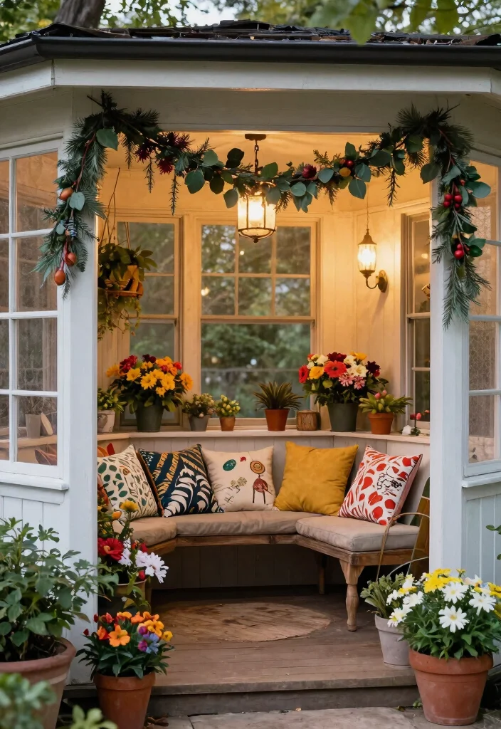 12 Small Screened In Porch Ideas That Maximize Tight Spaces - 8. Seasonal Decor Integration 1