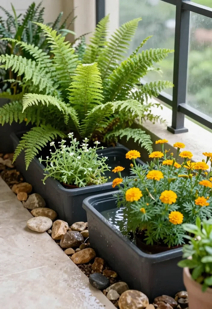 12 Tiny Balcony Garden Concepts That Grow More Than Herbs - 10. A Rain Garden for Tiny Spaces 1