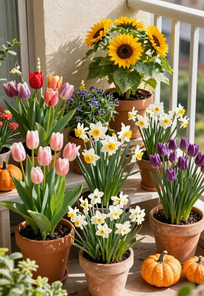 12 Tiny Balcony Garden Concepts That Grow More Than Herbs - 11. Seasonal Theme Garden 1