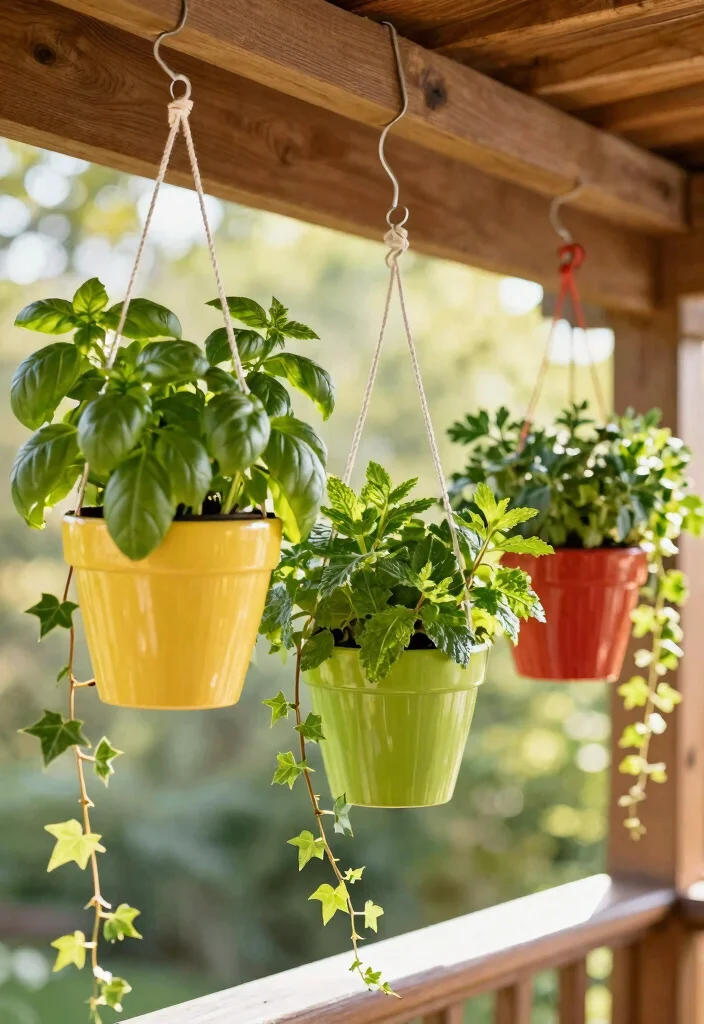 12 Tiny Balcony Garden Concepts That Grow More Than Herbs - 2. Hanging Herb Garden 1