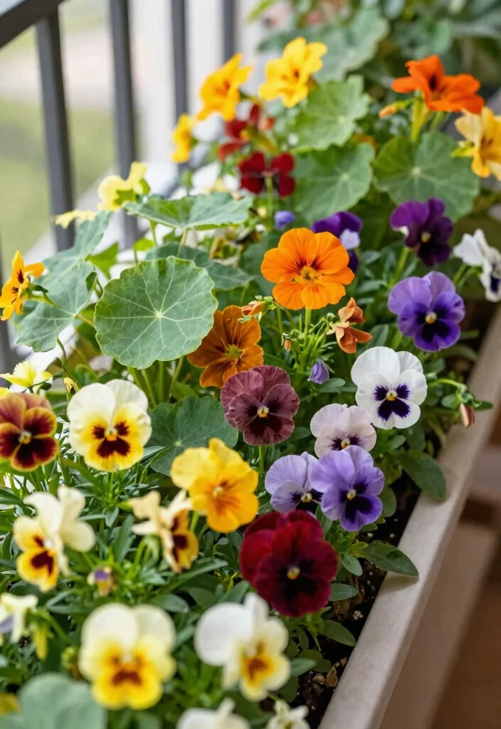 12 Tiny Balcony Garden Concepts That Grow More Than Herbs - 5. Edible Flower Bed 1