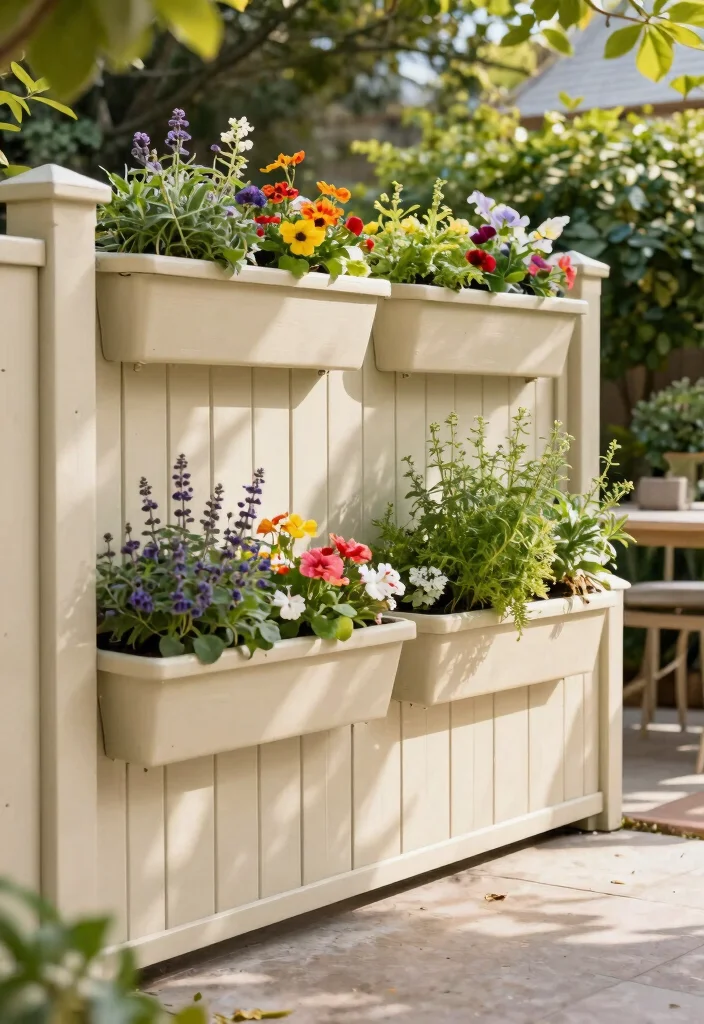 12 Vinyl Fence Ideas That Don't Look Cheap - 12. Fencing with Built-in Planters 1