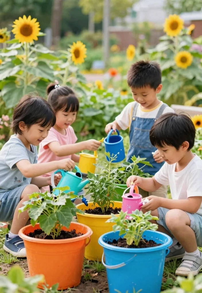 14 Bucket Gardening 5 Gallon Ideas That Drain Well and Grow Big Plants - 12. Kid-Friendly Garden 1