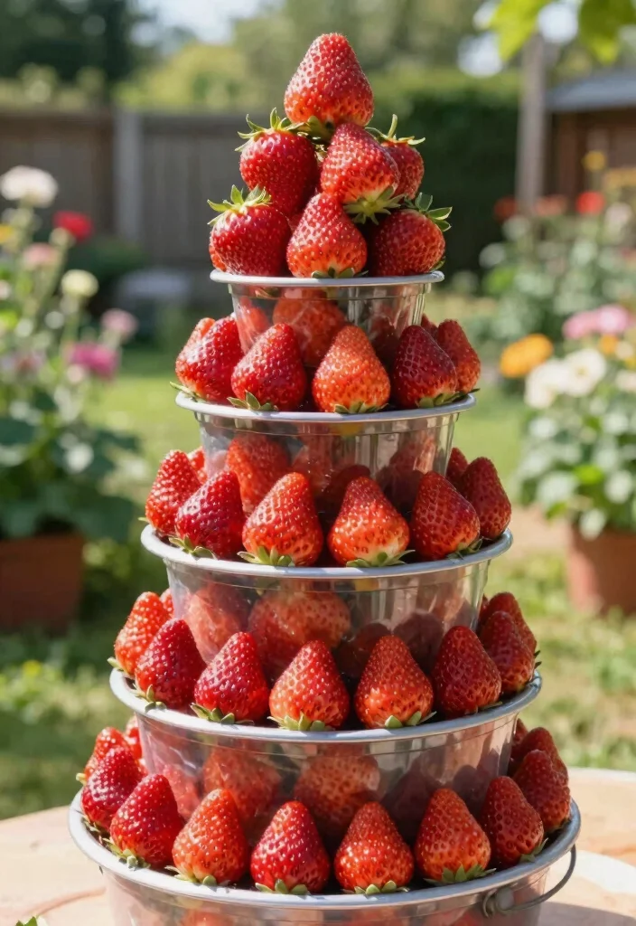 14 Bucket Gardening 5 Gallon Ideas That Drain Well and Grow Big Plants - 4. Strawberry Tower 1