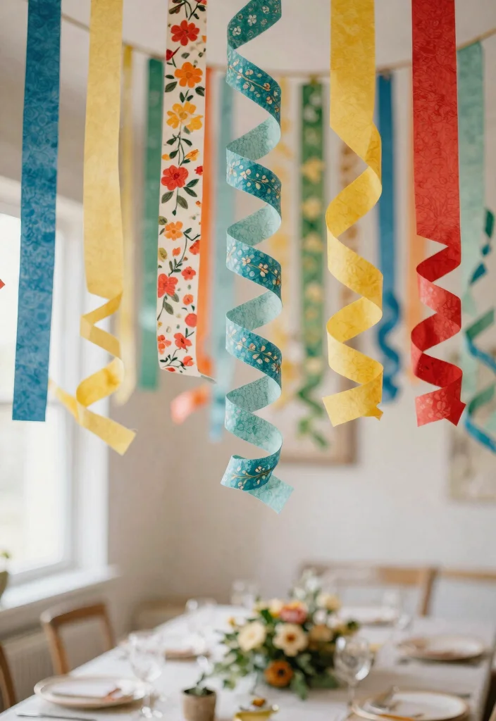 14 Eco-Friendly Streamers Decorations Ceiling Ideas for Sustainable Parties - 1. Recycled Paper Streamers 1