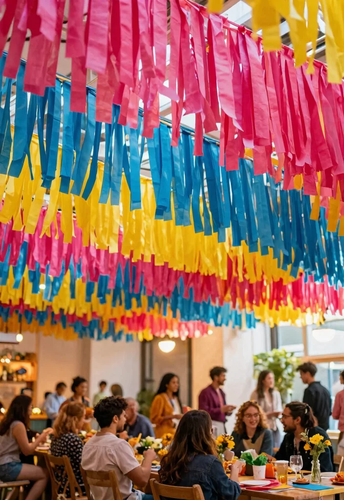 14 Eco-Friendly Streamers Decorations Ceiling Ideas for Sustainable Parties - 5. Colorful Tassel Streamers 1