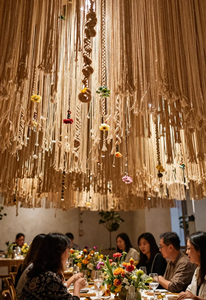14 Eco-Friendly Streamers Decorations Ceiling Ideas for Sustainable Parties - 8. Natural Fiber Streamers 1