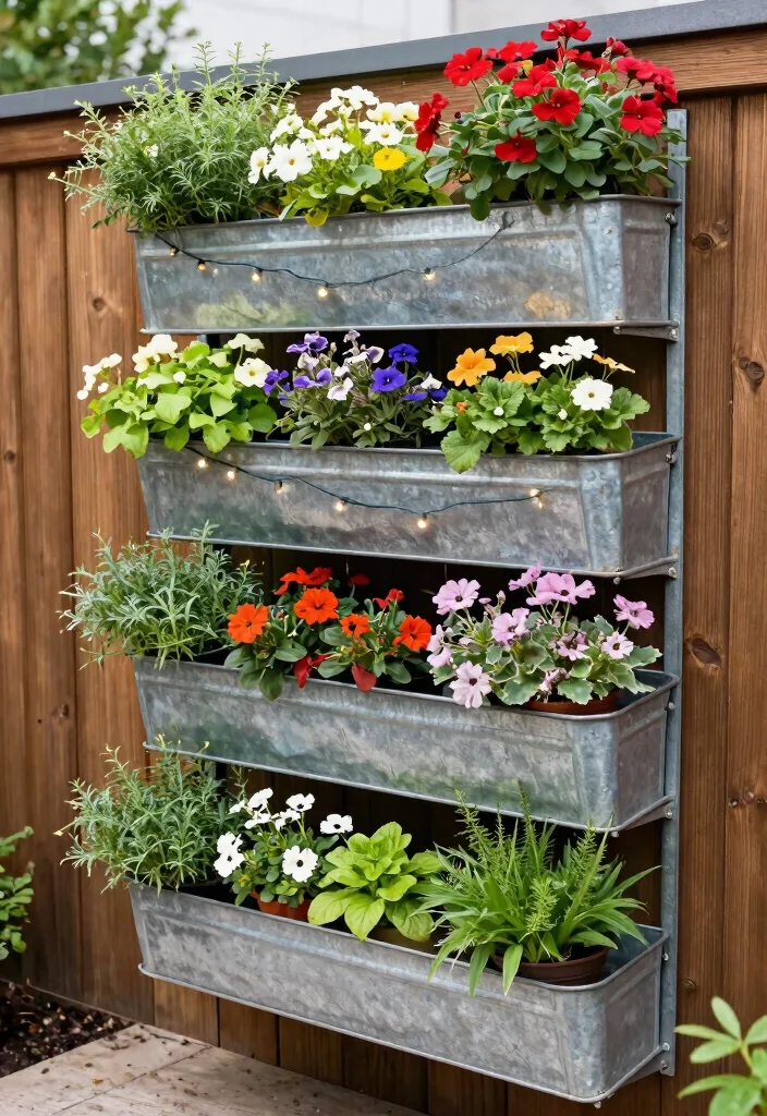 14 Galvanized Raised Garden Beds for Small Yards and Tight Budgets - 2. Vertical Gardening with Galvanized Planters 1