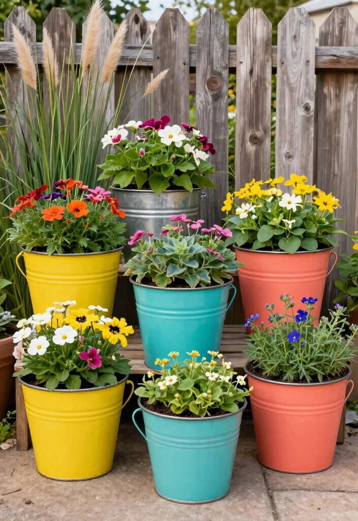 14 Galvanized Raised Garden Beds for Small Yards and Tight Budgets - 4. Colorful Galvanized Planters for Small Spaces 1