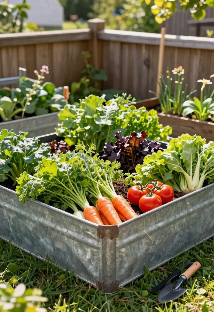 14 Galvanized Raised Garden Beds for Small Yards and Tight Budgets - 8. Galvanized Raised Beds for Veggies 1