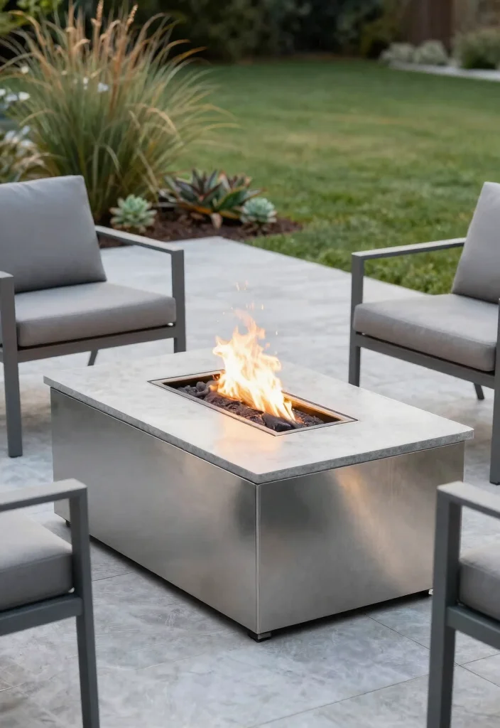 14 Gas Fire Pit Ideas That Start Fast Without Lighter Fluid - 1. Modern Minimalism 1