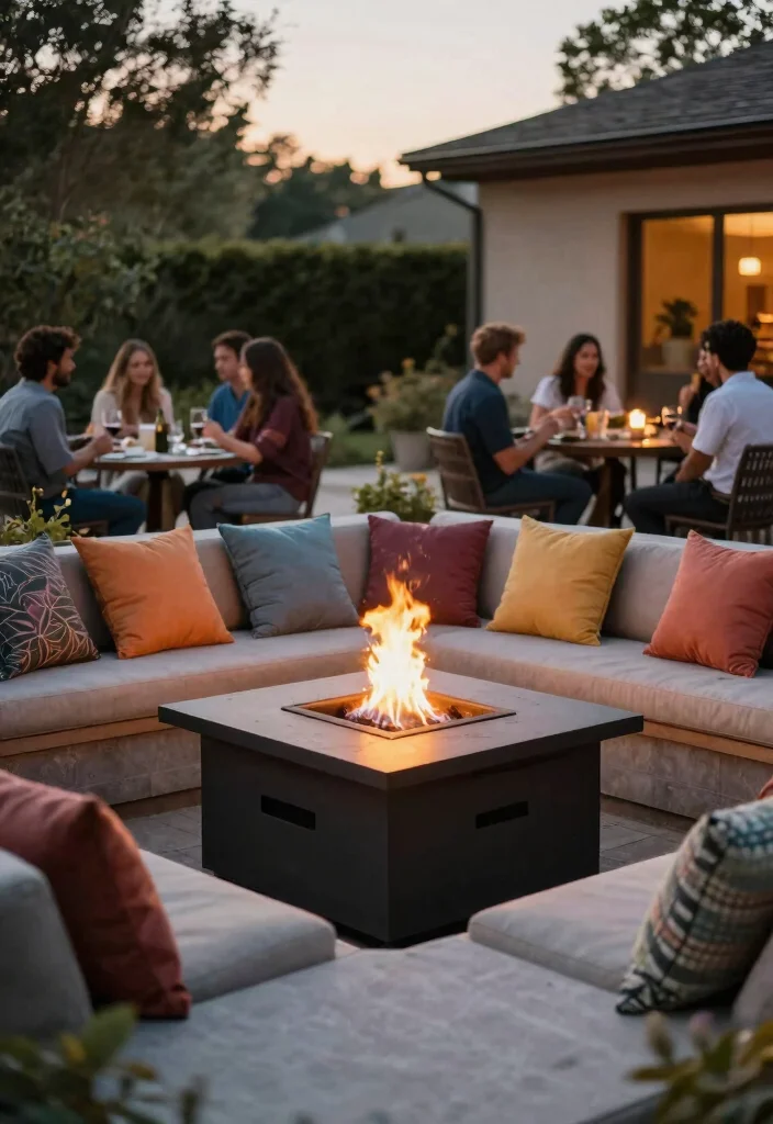 14 Gas Fire Pit Ideas That Start Fast Without Lighter Fluid - 14. Fire Pit with Integrated Seating 1