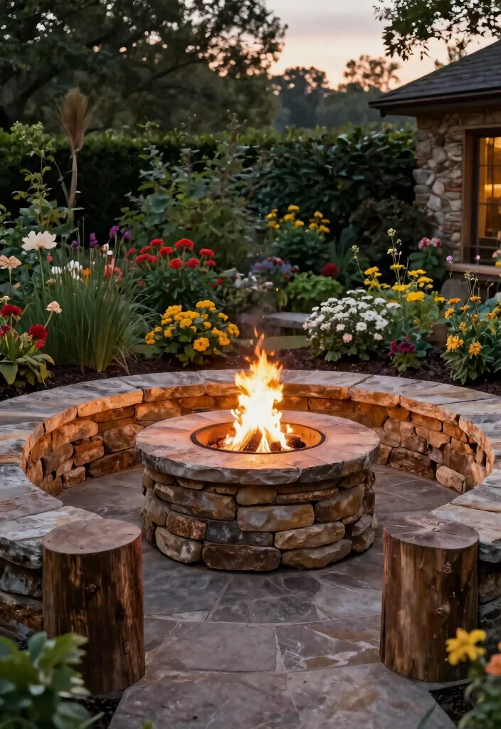 14 Gas Fire Pit Ideas That Start Fast Without Lighter Fluid - 2. Rustic Charm 1