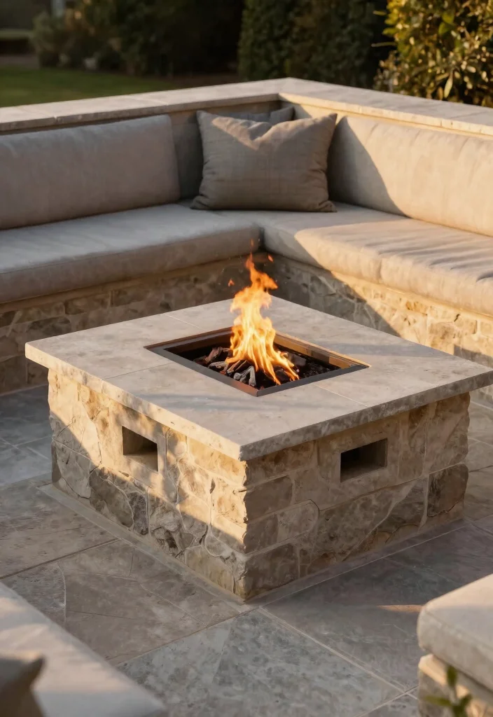 14 Gas Fire Pit Ideas That Start Fast Without Lighter Fluid - 4. Embedded Elegance 1