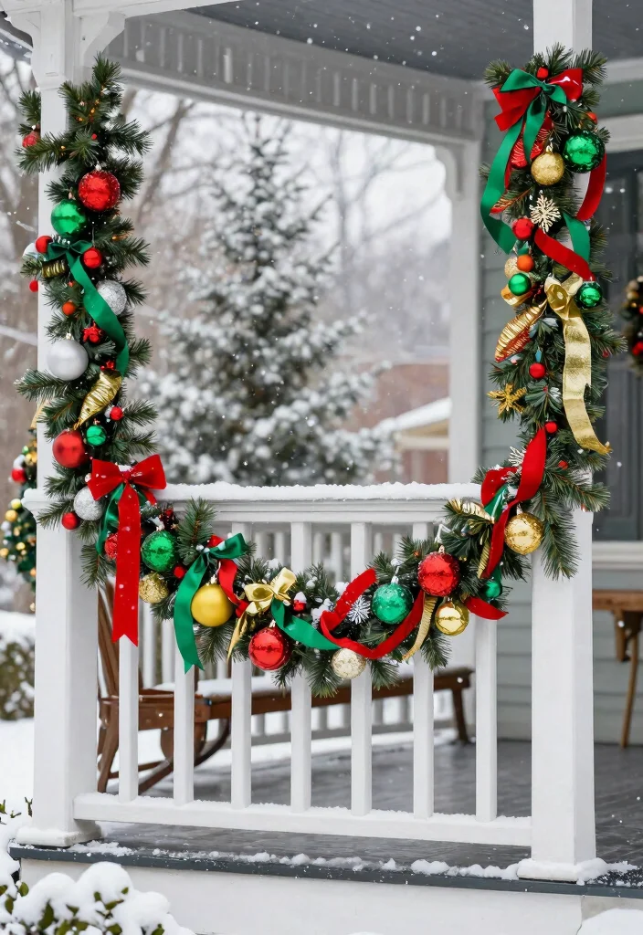 14 Outdoor Christmas Garlands That Survive Rain and Snow - 7. Colorful Themed Garlands 1