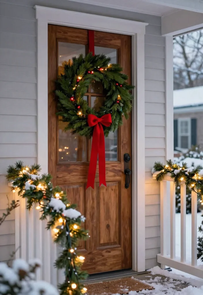 14 Outdoor Christmas Garlands That Survive Rain and Snow - 8. Wreath and Garland Combos 1