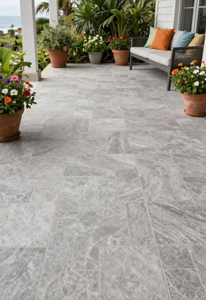 14 Outdoor Porch Tile Ideas That Handle Rain and Stay Slip-Free - 1. Textured Porcelain Tiles 1