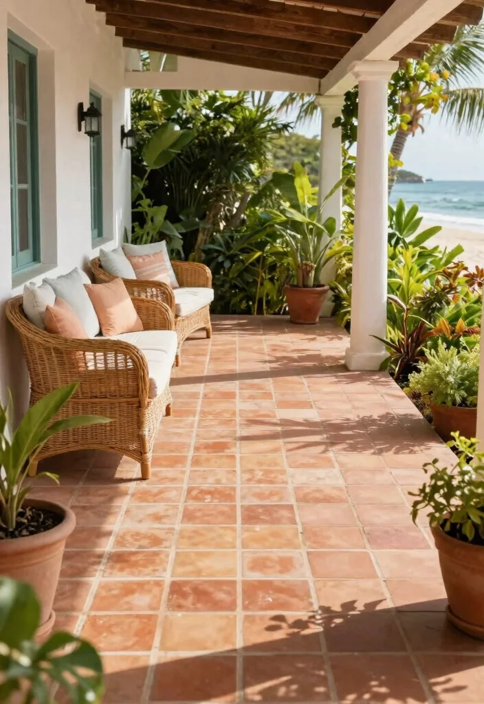14 Outdoor Porch Tile Ideas That Handle Rain and Stay Slip-Free - 4. Terracotta Tiles 1