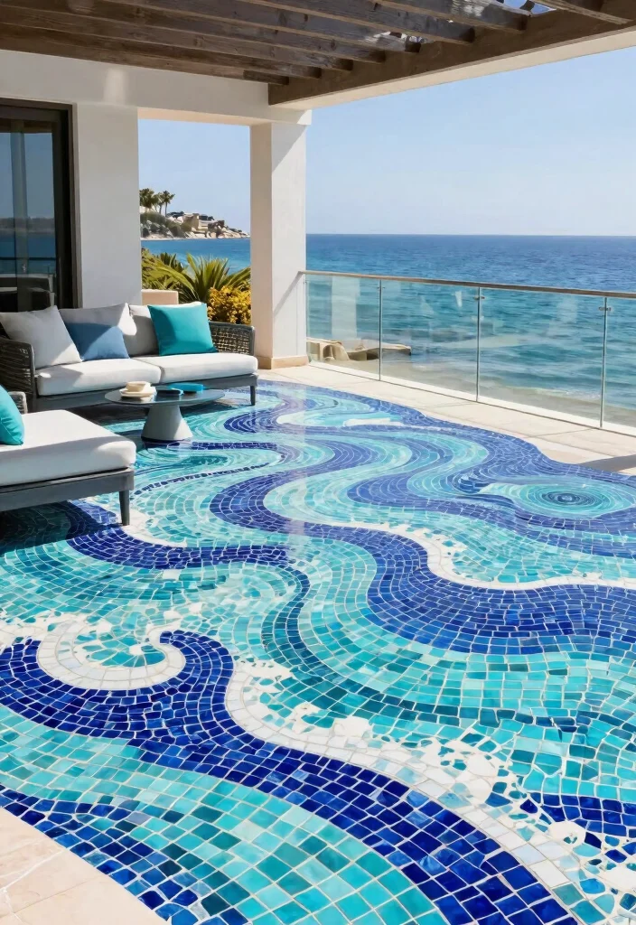 14 Outdoor Porch Tile Ideas That Handle Rain and Stay Slip-Free - 6. Glass Mosaic Tiles 1