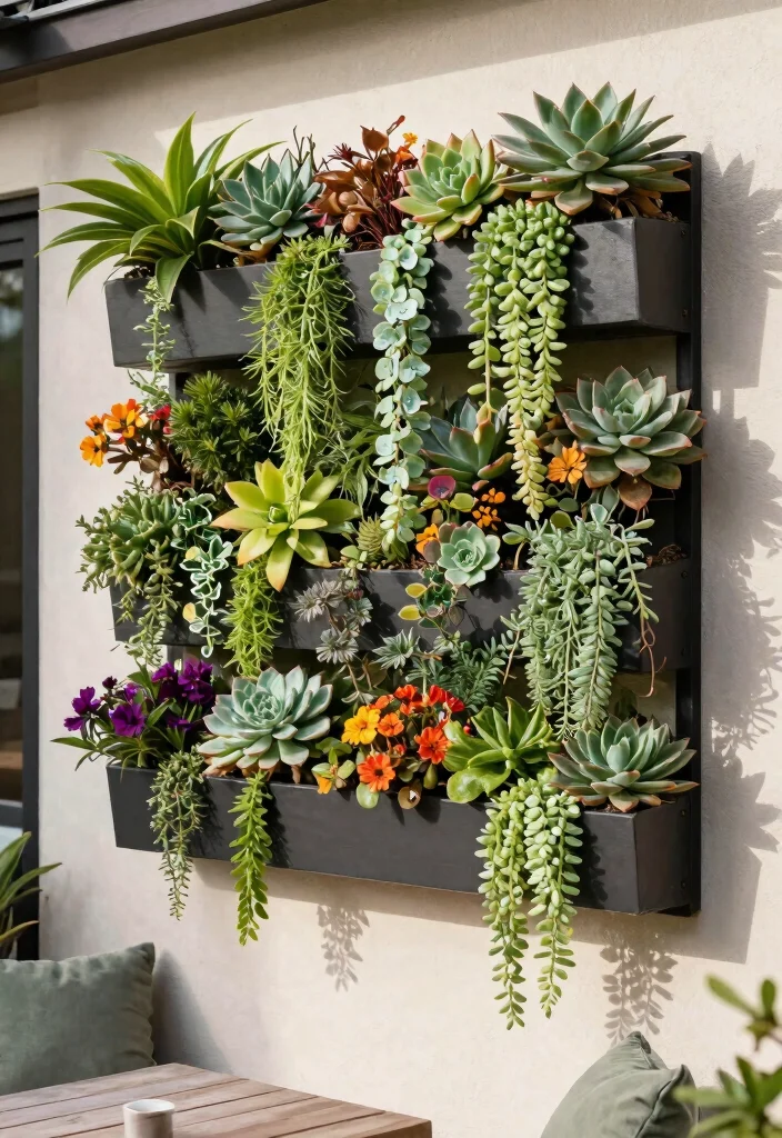 14 Patio Planter Ideas That Thrive in Full Sun Without Daily Watering - 11. Vertical Garden Planters 1