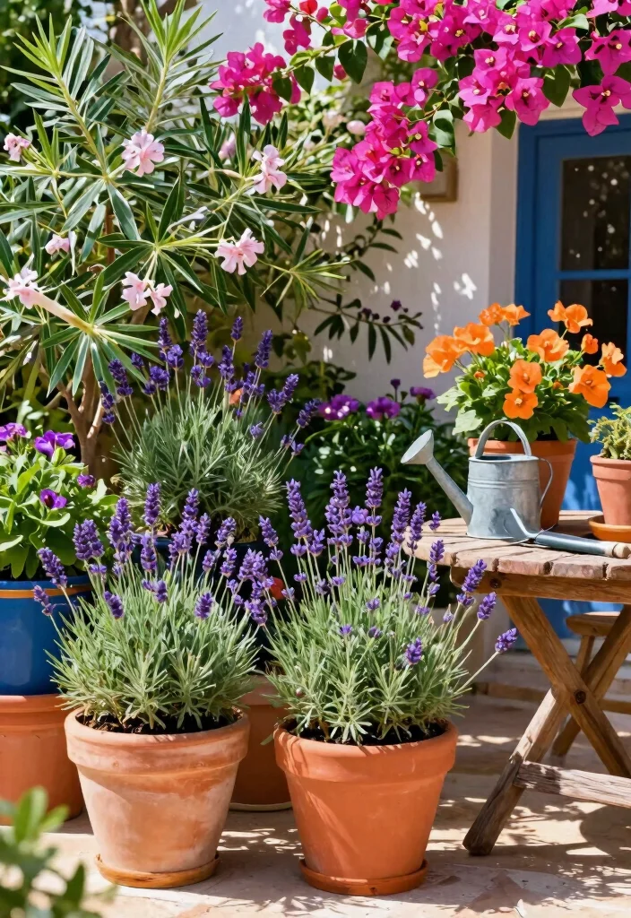 14 Patio Planter Ideas That Thrive in Full Sun Without Daily Watering - 4. Vibrant Mediterranean Plants 1