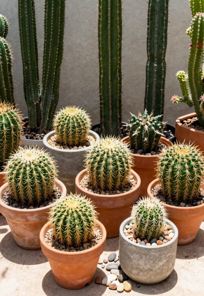 14 Patio Planter Ideas That Thrive in Full Sun Without Daily Watering - 5. Bold Cacti Collection 1