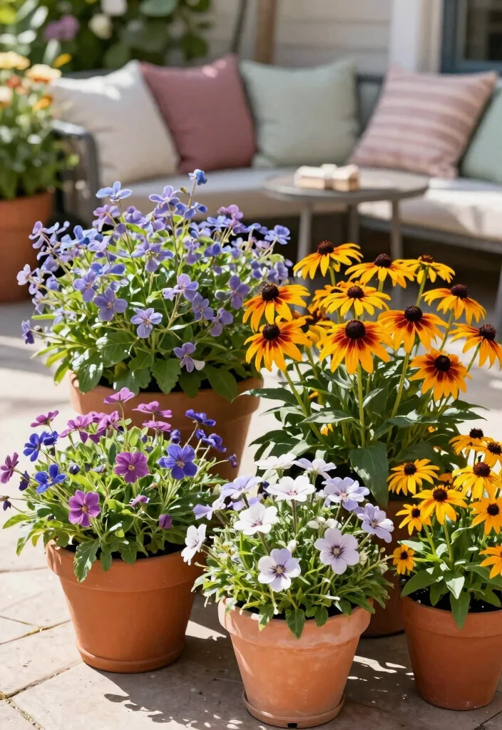 14 Patio Planter Ideas That Thrive in Full Sun Without Daily Watering - 6. Dazzling Perennials 1