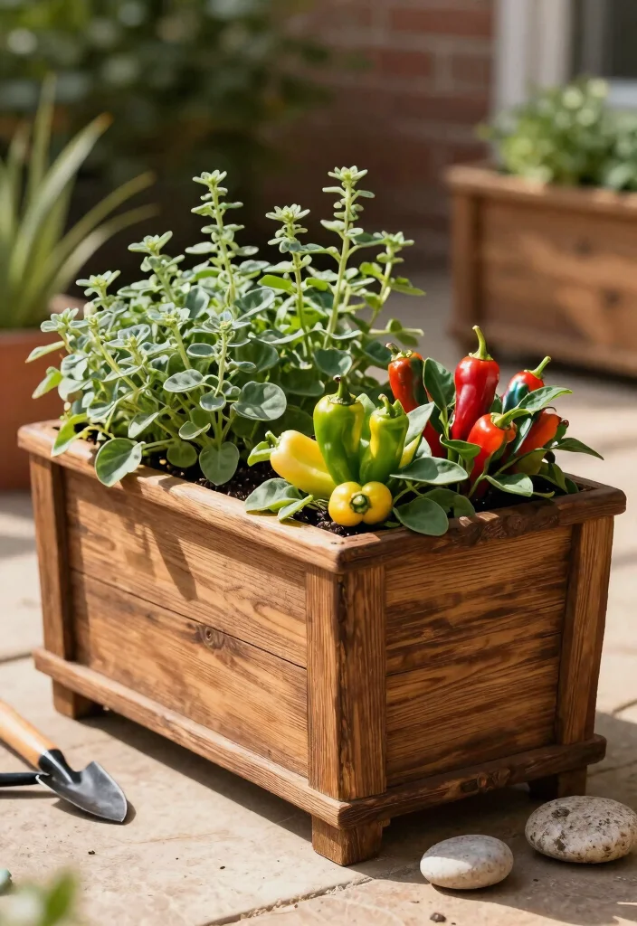 14 Patio Planter Ideas That Thrive in Full Sun Without Daily Watering - 9. Rustic Wooden Planters 1