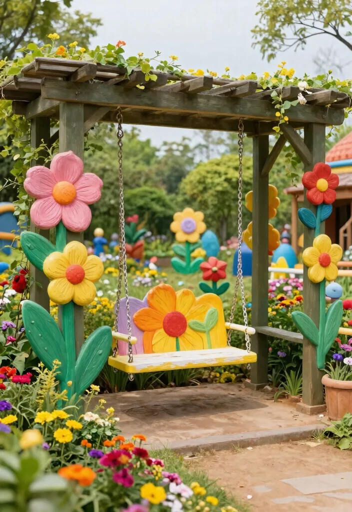 14 Pergola With Swing Ideas That Turn Any Backyard Into a Retreat - 6. Custom Pergola with Artistic Swings 1