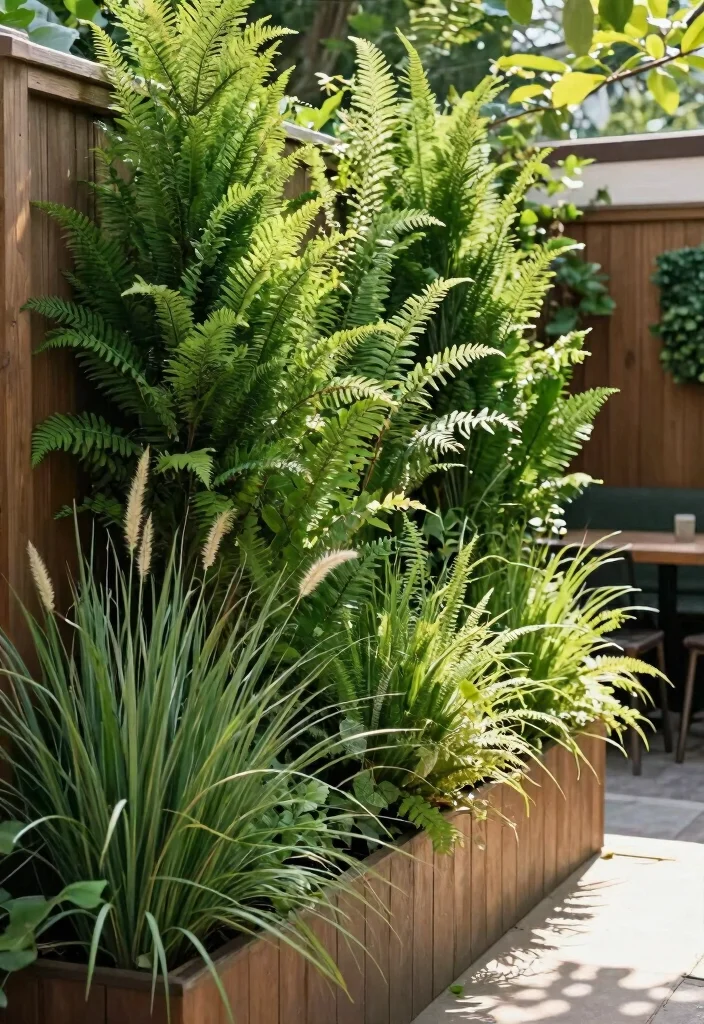 14 Raised Flower Beds Along Fence Ideas That Hide Eyesores - 10. Lush Green Privacy Screen 1