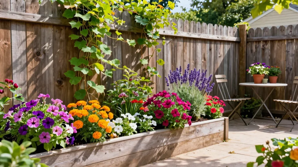 14 Raised Flower Beds Along Fence Ideas That Hide Eyesores
