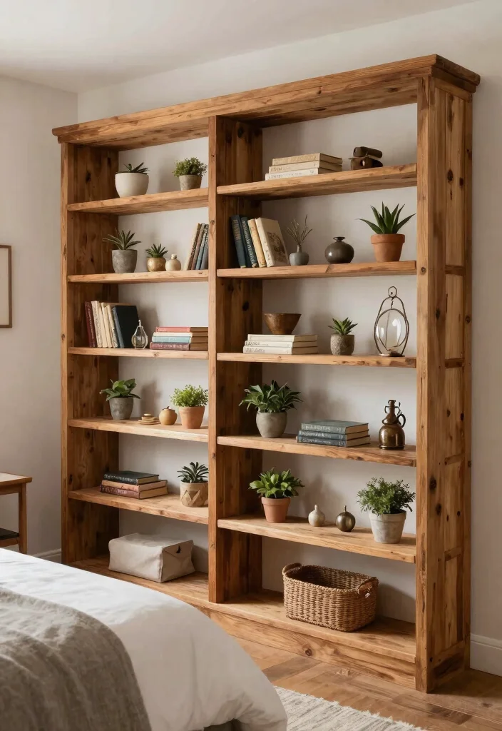 14 Rustic Farmhouse Bedroom Ideas That Feel Warm Without Looking Dated - 12. The Charm of Open Shelving 1