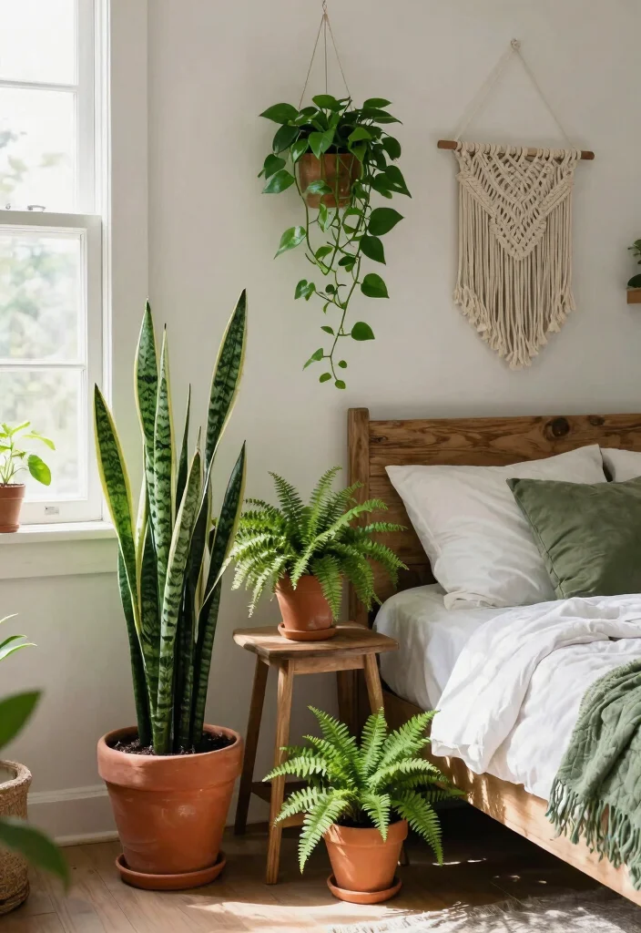 14 Rustic Farmhouse Bedroom Ideas That Feel Warm Without Looking Dated - 3. Indoor Plants to Enhance Freshness 1