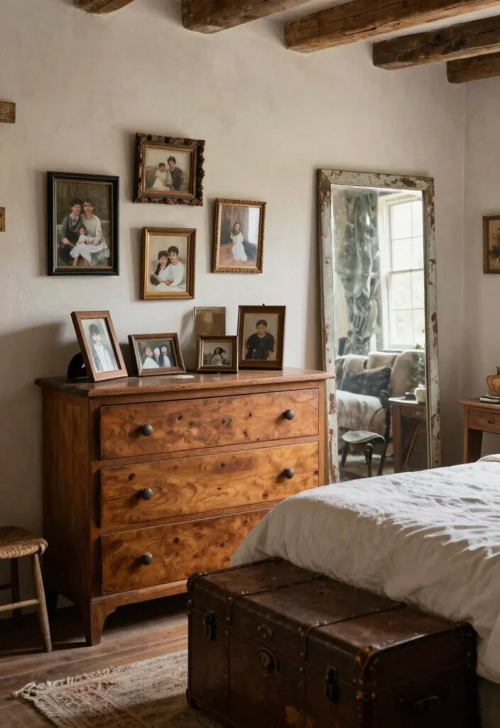14 Rustic Farmhouse Bedroom Ideas That Feel Warm Without Looking Dated - 4. Vintage Finds for Character 1
