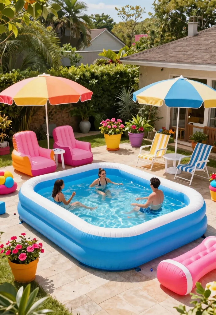 14 Small Backyard Pool Ideas That Fit Tight Lots - 12. Pop-up Pool Fun 1