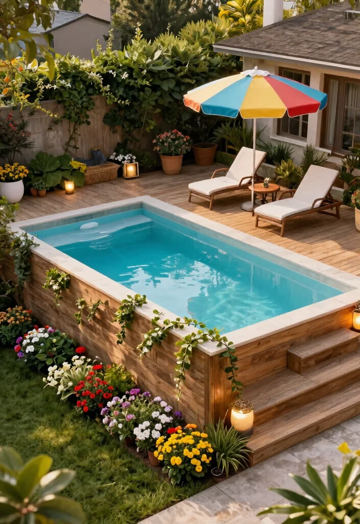 14 Small Backyard Pool Ideas That Fit Tight Lots - 2. Elevated Deck Pool 1