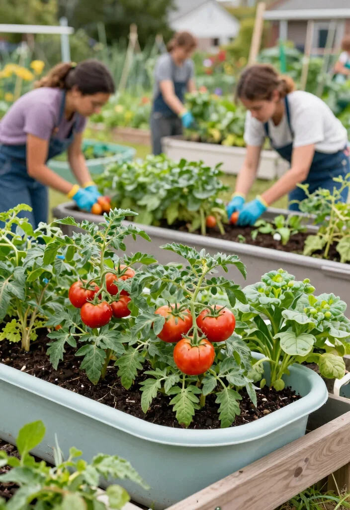 14 Wash Tub Planter Ideas That Add Farmhouse Charm for Under $20 - 14. Community Garden Contribution 1