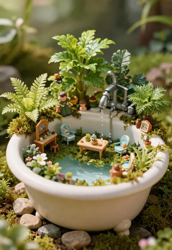 14 Wash Tub Planter Ideas That Add Farmhouse Charm for Under $20 - 5. Rustic Fairy Garden 1