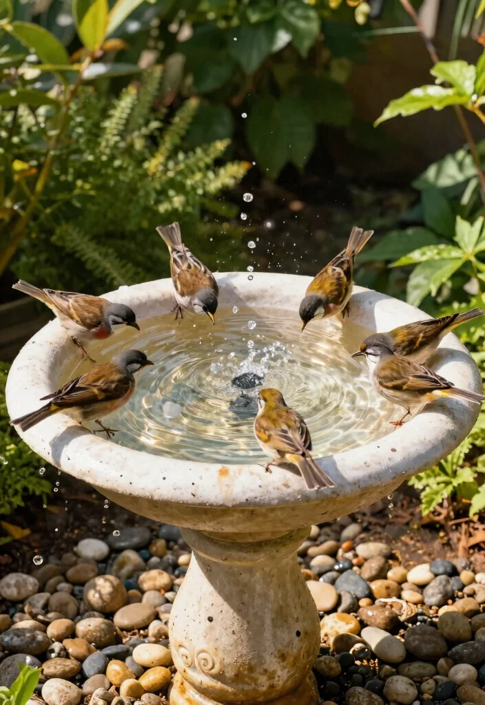 14 Wash Tub Planter Ideas That Add Farmhouse Charm for Under $20 - 6. Unique Bird Bath 1