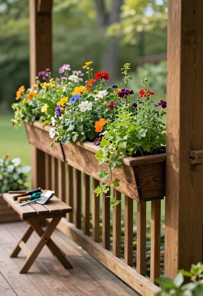 14 Wood Porch Railings Ideas That Meet Code Without Blocking Views - 4. Vertical Garden Railings 1