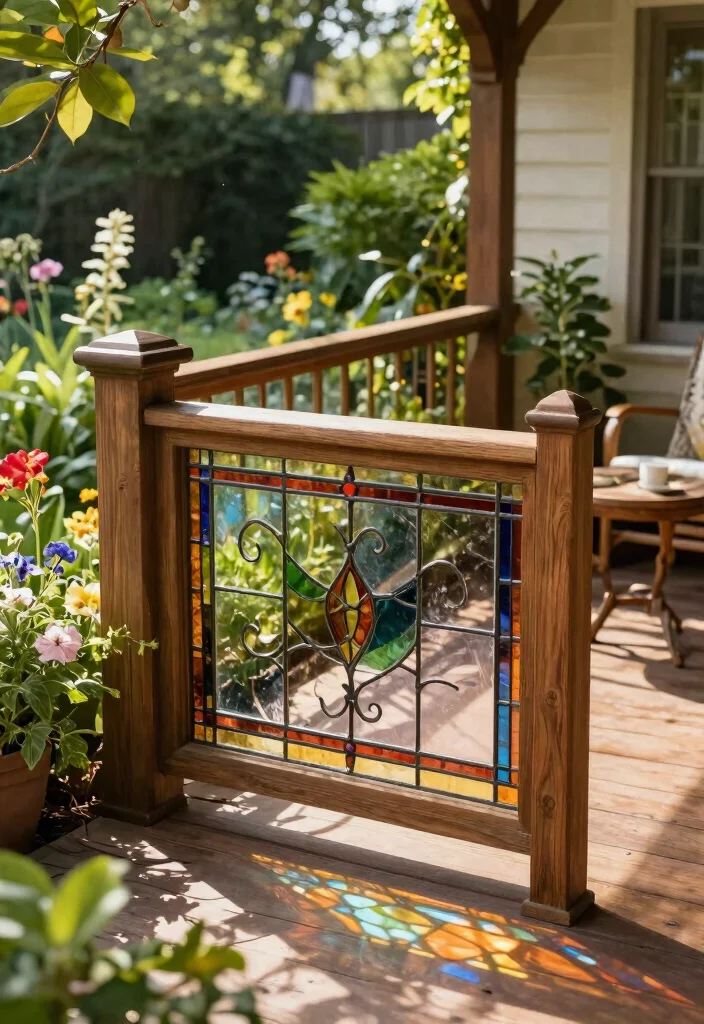 14 Wood Porch Railings Ideas That Meet Code Without Blocking Views - 5. Decorative Infused Railings 1